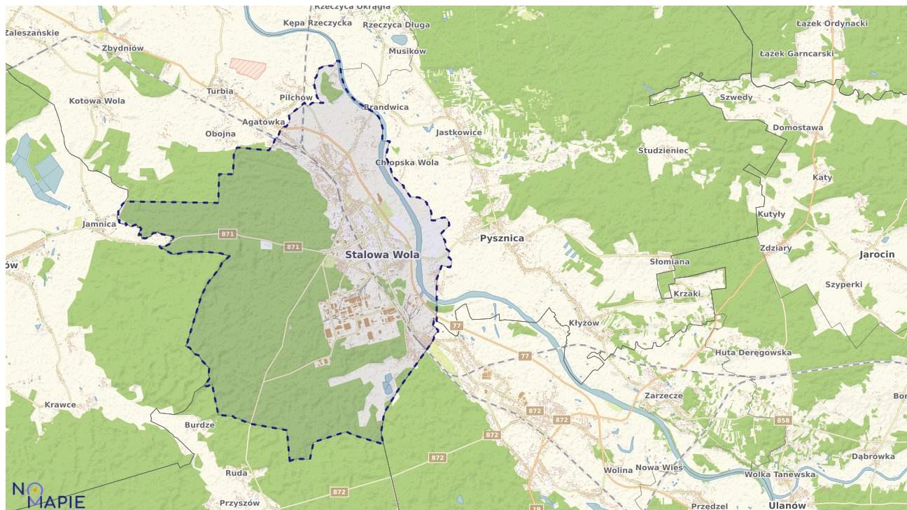 Mapa obszarów ochrony przyrody Stalowej Woli