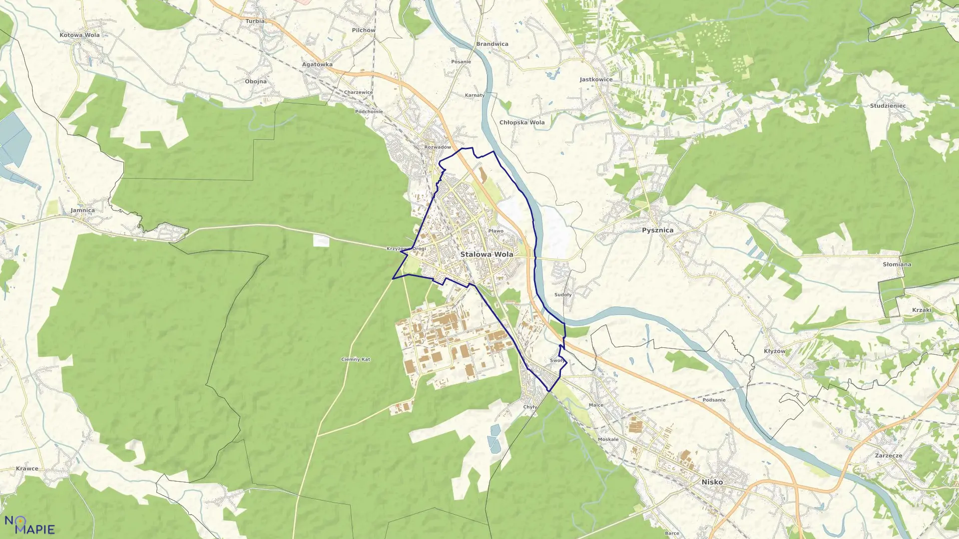 Mapa obrębu 3-Centrum w mieście Stalowa Wola